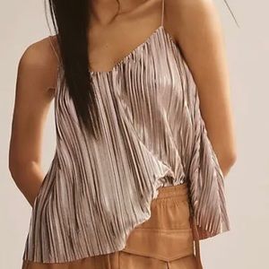 Brand new with tags beautiful METALLIC PLEATED CAMI (Anthropologie) size small